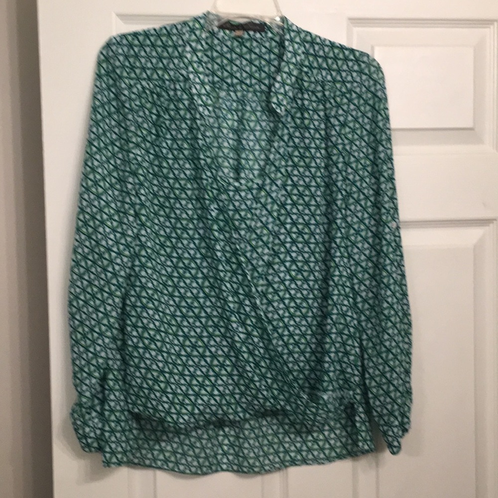 Rose and olive dressy top